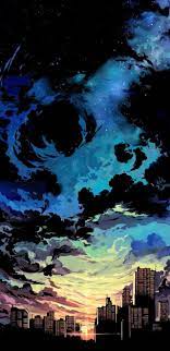 Sunset iphone x ilustracao de paisagem arte da paisagem. Aesthetic Anime Sky Iphonexwallpapers