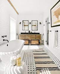 The farmhouse bathroom ideas look beautiful and modern with minimal designs. Room Redo Warm Black And White Bathroom Copycatchic Farmhouse Bathroom Decor Bathroom Farmhouse Style Modern Farmhouse Bathroom