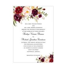 This Beautiful Burgundy Red Blush Pink Marsala Floral Wat Wedding Invitations Printable Templates Wedding Invitations Romantic Printable Wedding Invitations