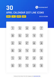 Download April Calendar 2017 Line Icon Pack Available In Svg Png Eps Ai Icon Fonts Icon Pack Icon Calendar Icon