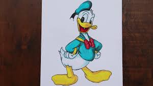 This is a simplified cartoon version of a duck. Donald Duck Cartoon Drawing Step By Step Kids Simple Drawings Youtube