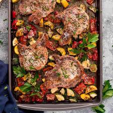 If you skip this step, you may have a messy breading situation on your hands as you get further into the recipe, so i highly. Italian Pork Chops Baked With Veggies Lil Luna