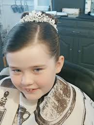 Had the pleasure of doing this pretty little girls hair for her first  communion!