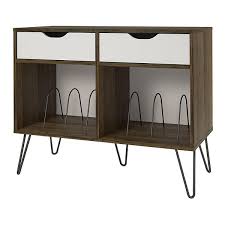 The stand can hold up to 60 lbs. Novogratz Concord Turntable Stand With Drawers