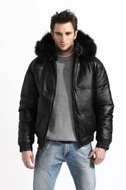 Mens Bomber Jacket With Fur Hood Fur Hood Jacket Bomber Jacket Men Leather Jacket Men