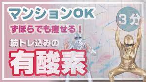 マンションok有酸素 ジャンプ無し全身痩せ 3min cardio workout no jumping 大根おろしダンス youtube エクササイズメニュー 痩せ 大根おろし