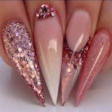 The 50 most alluring burgundy nail designs to try; Adorable Rose Gold Ombre Nails 2019 Modren Villa Rose Gold Nails Stiletto Nails Designs Luminous Nails
