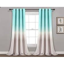 Free returns high quality printing fast shipping. Lush Decor Aqua And Gray Umbre Fiesta Curtains Room Darkening Window Panel Set For Living Dining Bedroom Pair 84a Long