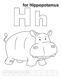 H For Hippopotamus In Hippo Coloring Page Coloring Pages Hippo Hippopotamus