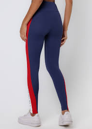 Calça Legging Brave Em Suplex de Poliamida Marinho com Recortes