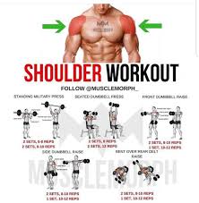 Pin By Sammi Neilson On Workouts Shoulder Workout Shoulder Workout Bodybuilding Dumbbell Workout