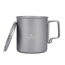 Zyvoyage Titanium Mug Cup Camping Travel Coffee With Lid And Folding Handle 420ml No Coating All4hiking Com Coffee Travel Mug Cup Mugs