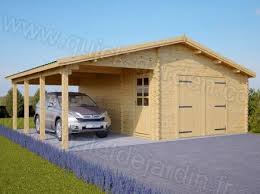 Garage En Bois 400x600 44mm Carport 3x6 42m Garage Bois Construire Un Garage Ports De Voiture