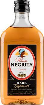 I was practicing my nascent spanish with a new mexican friend. Rhum Negrita Dark Signature Plastic Bottle Alko