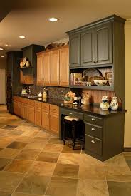 2 Tone Cabinets Both Stained Pictures Home Kitchens Honey Oak Cabinets Updating Oak Cabinets