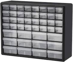 This cabinet is wall mountable for space saving organization in any craft or hobby room great for desktops too! Amazon Com Akro Mils 44 Drawer 10144 Plastic Parts Storage Hardware And Craft Cabinet 20 Inch W X 6 Inch D X 16 Inch H Black 1 Pack Industrial Scientific