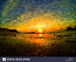 Eine ganze und eine halbierte feige malen. Meer Sonnenaufgang Oder Sonnenuntergang Wolken Und Wellen Des Meeres Impressionismus Olgemalde Pinsel Schone Aussicht Landschaft Zeichnen Stockfotografie Alamy