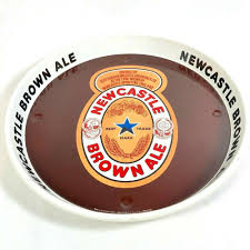 Newcastle Brown Ale 12 Round Metal Serving Advertising Beer Tray Guinness Newcastle Brown Ale Tin Serving Trays Brown Ale