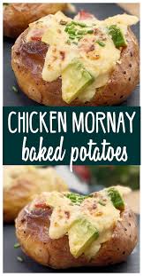 Chicken Mornay Baked Potatoes Chef Not Required Recipe Recipes Potato Recipes Chicken Mornay Recipe