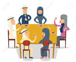 I suppose you're all wondering why your mother and i brought. Arab Family Group Friends Eat Meal Characters Celebration Meeting Royalty Free Cliparts Vectors And Stock Illustration Image 96749360