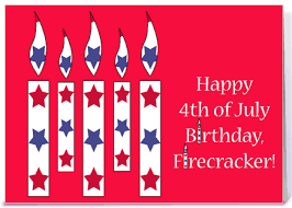 4th Birthday Wishes For My Granddaughter 4th Of July Birthday Star Candles Greeting Card By Periwinkle Card Design 4th Of July Images July Birthday Happy Fourth Of July