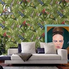 On either side of the mirror, wall sconces hold pillar candles. Tropical Forest Birds Butterflies Design Green Leaves Deeping Embossed Pvc Wallpaper For Living Room Decoration Buy 3d Wallpaper For Home Decoration 3d Wallpaper For Home Decoration 3d Flower Wallpaper For Home Decor Product