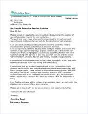 Special Education Cover Letter Sample
