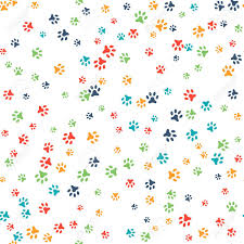 Vector Seamless Pattern With Cat Or Dog Footprints Can Be Used Seamless Patterns Colorful Backgrounds Dog Background
