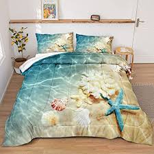 Find the perfect beach bedding & more at pottery barn teen®. Buy Ocean Comforter Set Beach Themed Bedding Set Teal Coastal Nature Theme Pattern Ocean Beach Comforter Queen Set For Boys Girls 1 Comforter 2 Pillowcases Ocean Queen Online In Indonesia B08ffpp51k