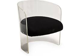 Vintage Barrel Back Chair In Clear Lucite With Black Woven Upholstered Seat Lucite Chairs Gorgeous Furniture Chair