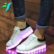 Mixed Color Led Light Up Shoes Women Platform Led Luminous Ladies Shoes Black White Glowing Shoes New In Women S Casual S Casual Shoes Women Led Shoes Sneakers