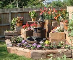 Like The Idea Would Use More Drought Tolerant Plants And A Fountain Stair Stepped Wit Water Features In The Garden Rockery Garden Backyard Landscaping Designs