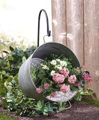 Rustic Country Farmhouse Wash Tub Bucket Garden Planter Hanging Hook Flower Pot Unbranded Landscapegarden Ve Bucket Gardening Rustic Gardens Flower Planters