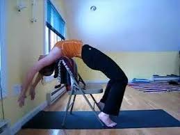 Urdhva Dhanurasana Instructional Series 2 Chair As Prop Chair Yoga Iyengar Yoga Bow Pose