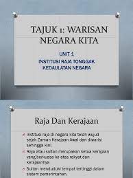 Check spelling or type a new query. Institusi Raja Tonggak Kedaulatan Negara Raja Dan Kerajaan