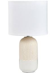 Crafted from stunning clear crystal and boasting a nickel finish the amalfi will accentuate any interior with its warm tones. Amalfi River Table Lamp White Natural 30x54 5cm Myer