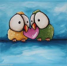 Animated Bird With Big Eyes Artist Acrylic Animals Paintings Ebay Canvas Painting Whimsical Art Art Painting
