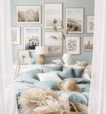 Blue has the ability to completely transform your room into a sleepy sanctuary or an inspiring escape. Blue Ocean Gallery Wall Beach Prints Blue Bedroom Ideas Gallery Wall Inspiration Posterstore Eu