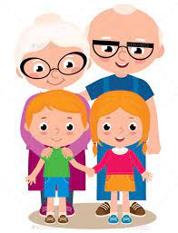 Grandparents And Grandchildren Grandparents Cartoon Grandparents Illustration Grandparents Drawing