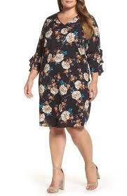 Dorothy Perkins Floral Print Ruffle Sleeve Shift Dress Plus Size Nordstrom Shift Dress Dresses Nordstrom Dresses