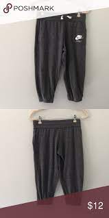 Nike Gray Heathered Crop Joggers Size Xl Youth Nice Pair Of Cropped Joggers Size Xl Girls Nike Bottoms Sweatpants Jogg Cropped Joggers Clothes Design Joggers