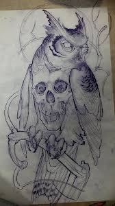 Tattoo gambar sketsa burung hantu keren. Sket Tato Burung Hantu Wild Country Fine Arts