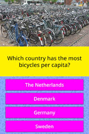 A used bike is a good alternative because it costs less than newer models. Which Country Has The Most Bicycles Trivia Answers Quizzclub