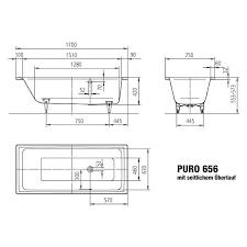 Poresta wannenträger, fliesengerecht und wärmeisolierend für kaldewei incava badewanne 170 x 75 cm. Kaldewei Badewanne Puro Star 656 170 X 75 Cm Stahl Email Alpinweiss Bauhaus