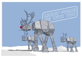 Artist Scott Park S Merry Force Be With You Christmas With At At S Star Wars Awesome Star Wars Christmas Cards Star Wars Christmas Decorations