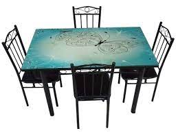 The instructions say it takes 2 people 90 minutes to put together. T2a Furniture Dotrix Glass Top 4 Seater Dining Table Set For Home Black Modern Amazon In Furniture