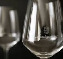 2 Lamborghini Branded Crystal Wine Glasses