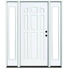 Steves Sons 68 In X 80 In 9 Panel Primed White Left Hand Steel Prehung Front Door With 14 In Clear Glass Sidelites 6 In Wall St90 Pr D14cl R6lh Steel Front Door Entry Door With