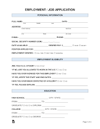 Read instructions carefully before completing this form. Free Job Application Form Standard Template Word Pdf Eforms