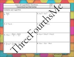Laws Of Logarithms Scaffolded Notes Scaffolded Notes Quotient Rule Power Rule